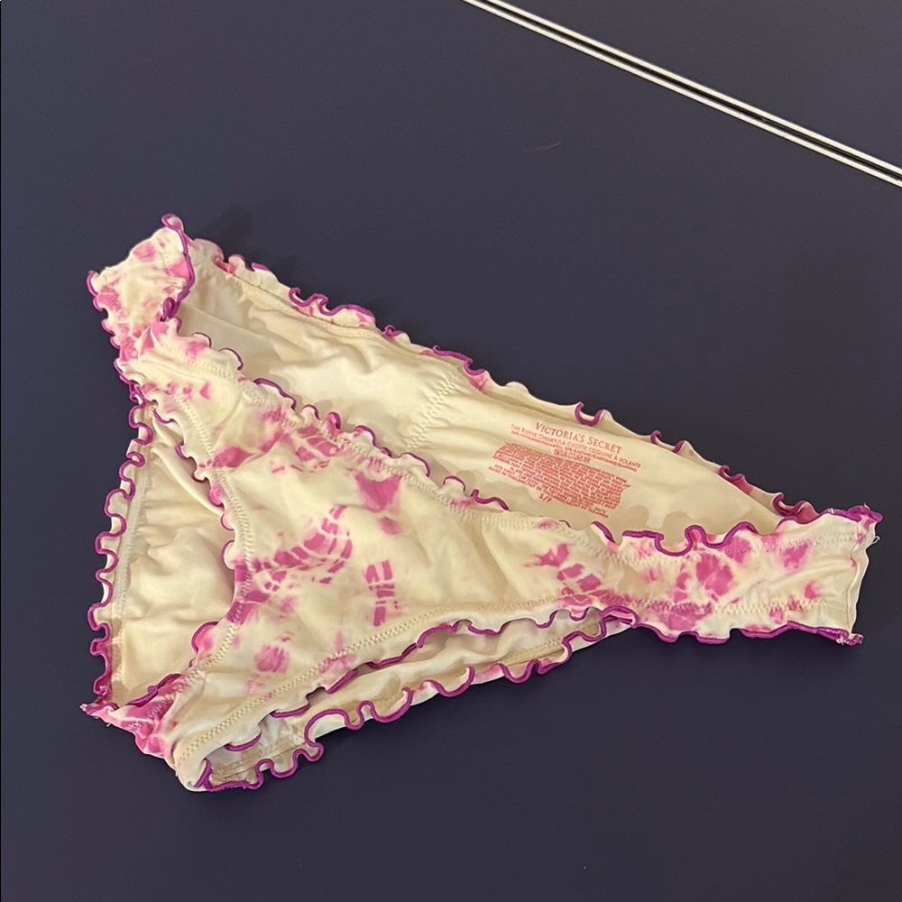 Victoria's Secret White and Pink bikini bottem